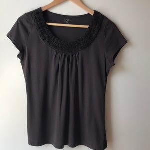 LOFT dark brown tee